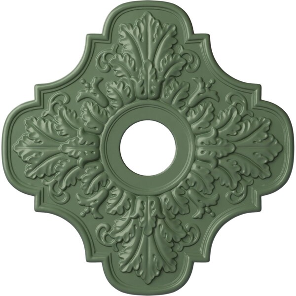 Ekena Millwork Peralta Ceiling Medallion (Fits Canopies up to 4 5/8"), 17 3/4"OD x 3 1/8"ID x 1"P, Athenian Green CM17PEAGF - main